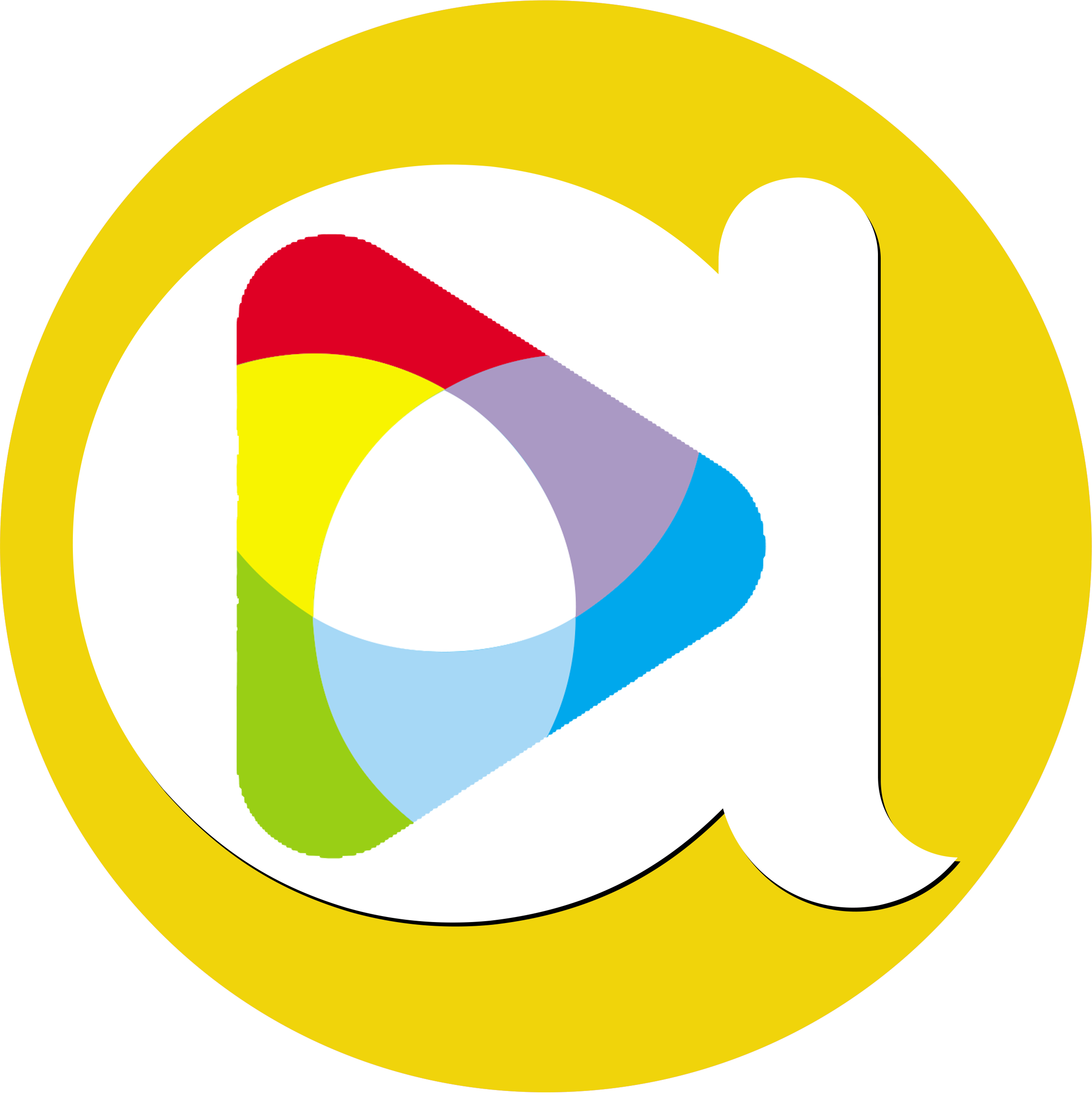 Logo da TV Atlântica com o ícone de play no meio